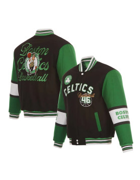 Boston Celtics Black and Green Varsity Wool Jacket