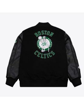 Boston Celtics Black Out Vintage Logo Varsity Jacket