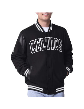 Boston Celtics Clutch Hitter Black Varsity Jacket