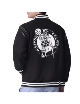 Boston Celtics Clutch Hitter Black Varsity Jacket