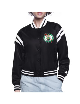 Boston Celtics Printed Logo Varsity Satin Jacket