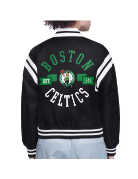 Boston Celtics Printed Logo Varsity Satin Jacket