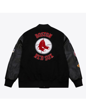 Boston Red Sox Black Out Vintage Logo Varsity Jacket