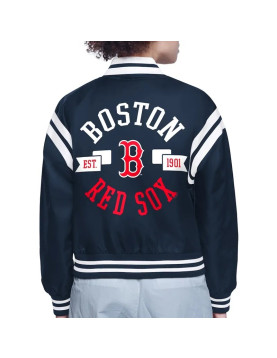 Boston Red Sox Printed Logo Varsity Satin Jacket