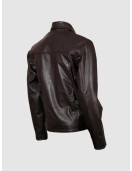 Brown Leather Biker Jacket