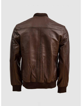 Brown Sheep Leather Bomber Jacket