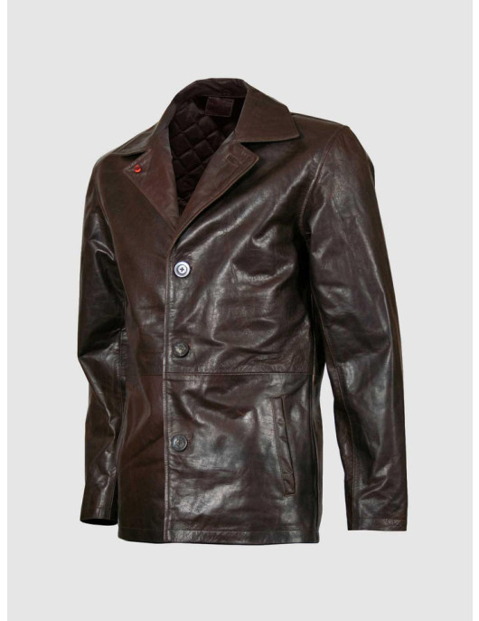 Brown Vintage Leather Coat