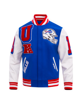 Buffalo Bills Mashup Rib Varsity Wool/Leather Jacket