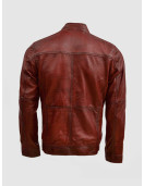 Burgundy Waxed Leather Jacket