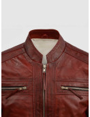 Burgundy Waxed Leather Jacket