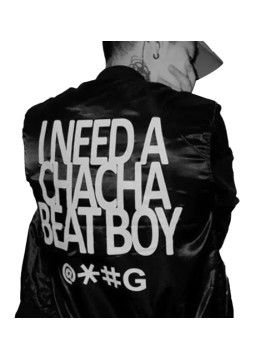 Cha Cha Beat Boy Black Satin Bomber Trendy Jacket