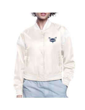 Charlotte Hornets Printed Logo Varsity Satin Jacket