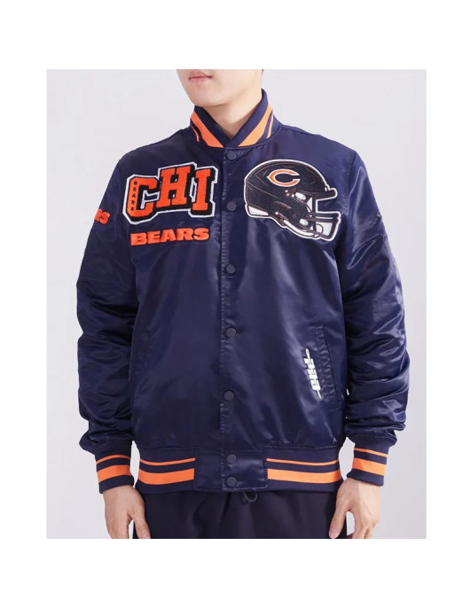 Chicago Bears Mashup Classic Rib Satin Jacket