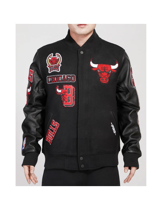 Chicago Bulls Animal Patches Varsity Jacket