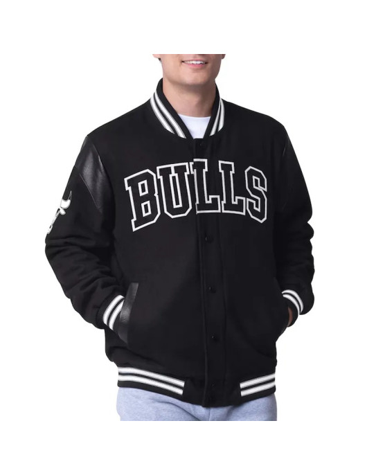 Chicago Bulls Clutch Hitter Black Varsity Jacket