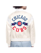 Chicago Cubs Printed Logo Varsity Satin Jacket