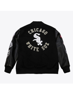 Chicago White Sox Black Out Vintage Logo Varsity Jacket