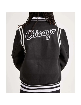 Chicago White Sox Comiskey Park Black Varsity Jacket