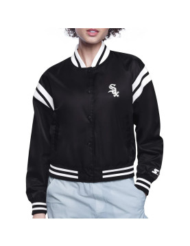 Chicago White Sox Printed Logo Varsity Satin Jacket