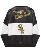 Chicago White Sox Satin Black And White Varsity Jacket