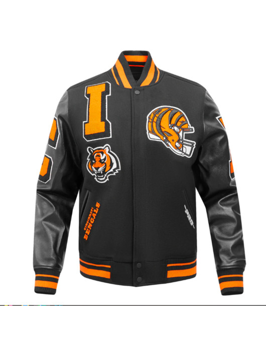 Cincinnati Bengals Mashup Rib Varsity Wool/Leather Jacket