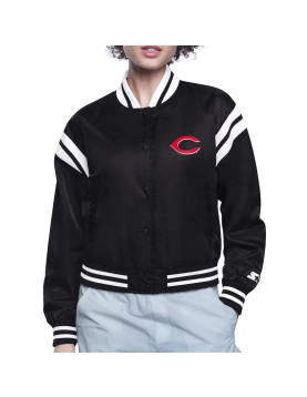 Cincinnati Reds Printed Logo Varsity Satin Jacket