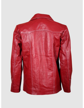 Classic Red Leather Coat