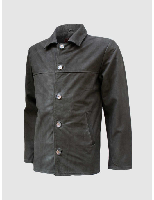 Classic Vintage Style Nubuck Men Leather Jacket