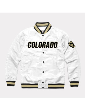 Colorado Buffaloes White Varsity Satin Jacket