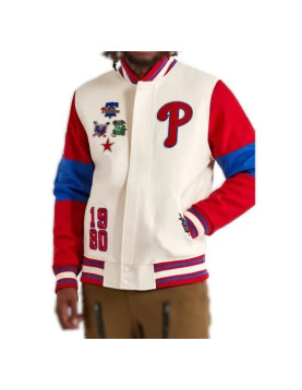 Cream Pro Standard Philadelphia Phillies Varsity Jacket