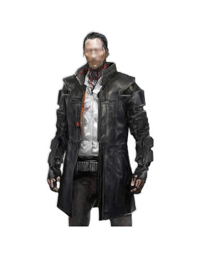 Cyberpunk 2077 Game Goro Takemura Black Leather Coat