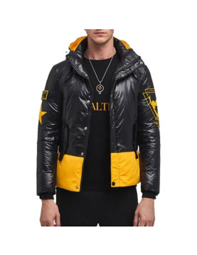 Cyberpunk Hooded Yellow Block Jacket