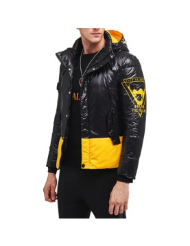 Cyberpunk Hooded Yellow Block Jacket