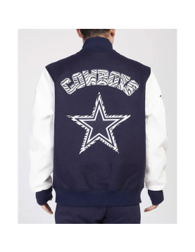 Dallas Cowboys Animal Patches Navy Varsity Jacket