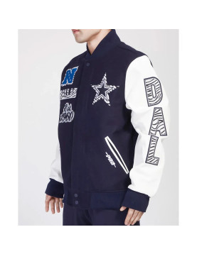 Dallas Cowboys Animal Patches Navy Varsity Jacket