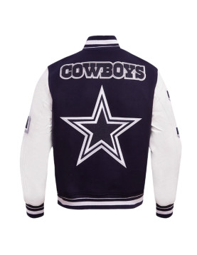 Dallas Cowboys Mashup Rib Varsity Wool and Leather Jacket