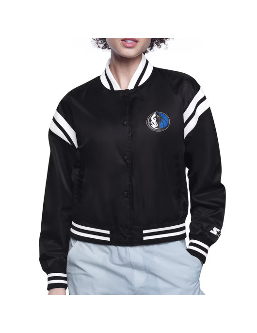 Dallas Mavericks Printed Logo Varsity Satin Jacket