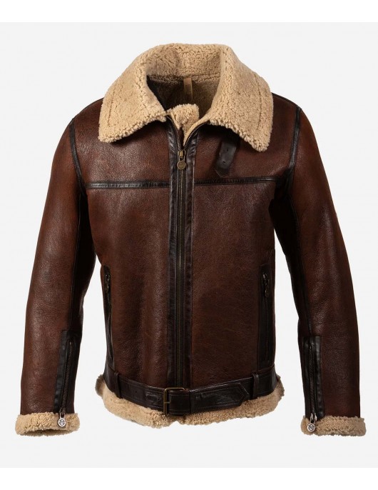 Dark Winds Zahn McClarnon Shearling Leather Jacket