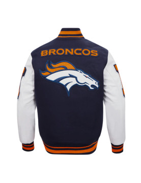 Denver Broncos Mashup Rib Varsity Wool/Leather Jacket