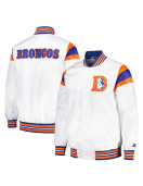 Denver Broncos Midweight White Satin Jacket