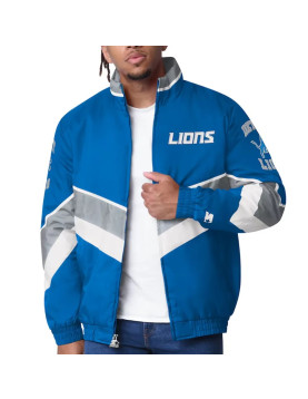 Detroit Lions Captain Royal Varsity Satin Jacket