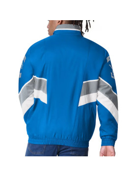 Detroit Lions Captain Royal Varsity Satin Jacket