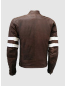 Distressed Vintage Look Men’s Brown Leather Jacket