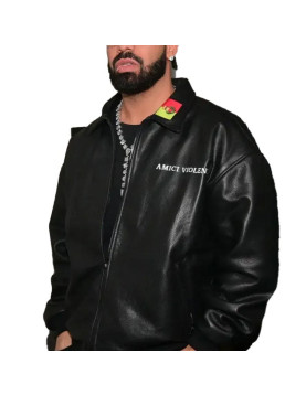 Drake Amici Violente Black Leather Jacket