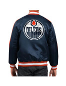 Edmonton Oilers O-Line Navy Varsity Satin Jacket