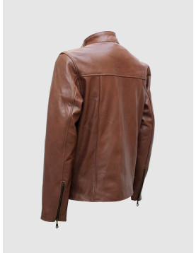 Elegant Brown Fashion Leather Jacket for Men