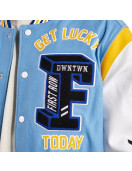 First Row Road Fortune University Blue Varsity Jacket