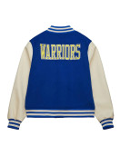 Golden State Warriors Classics Royal and Off White Varsity Jacket