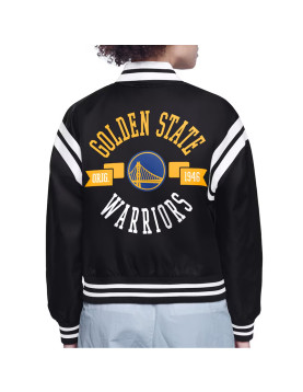 Golden State Warriors Printed Logo Varsity Satin Jacket