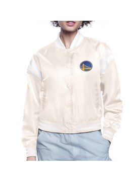 Golden State Warriors Printed Logo Varsity Satin Jacket